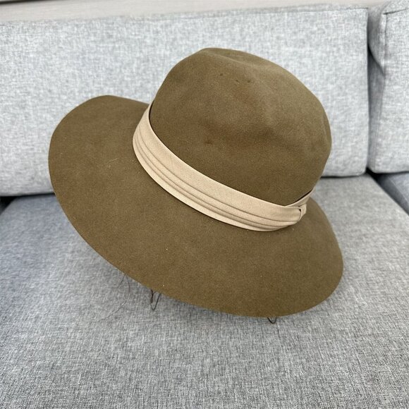 Madcaps Fedora Hat Genuine Fur Tan Olive Ribbon Band Vintage main image 8